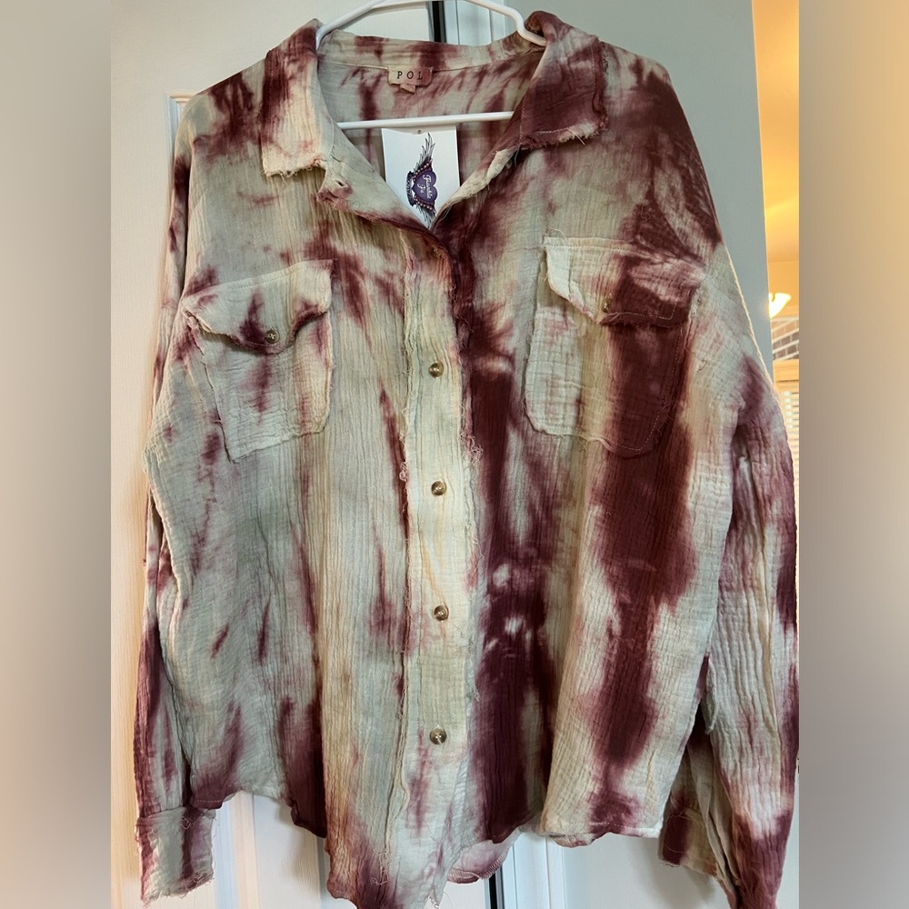 POL tie dye oversized shirt